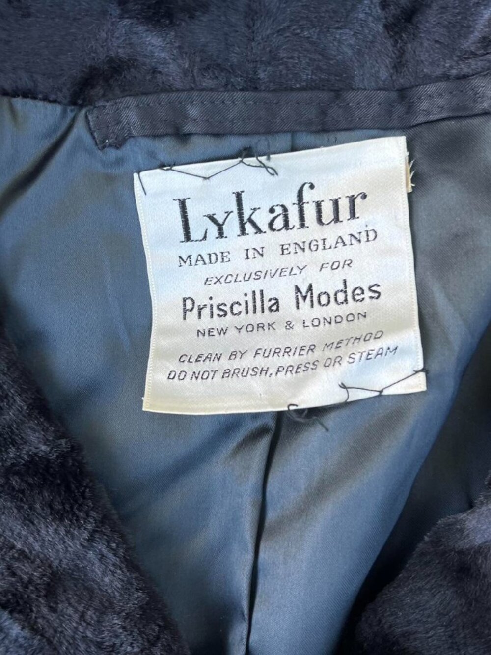 Vintage Black Lykafur Faux Fur Coat. - Picture 3 of 8